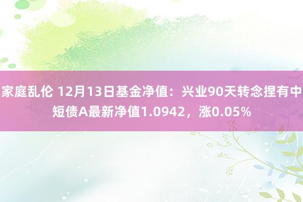 家庭乱伦 12月13日基金净值：兴业90天转念捏有中短债A最新净值1.0942，涨0.05%