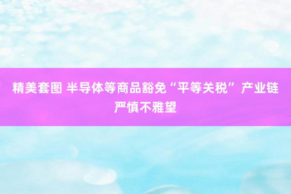 精美套图 半导体等商品豁免“平等关税” 产业链严慎不雅望